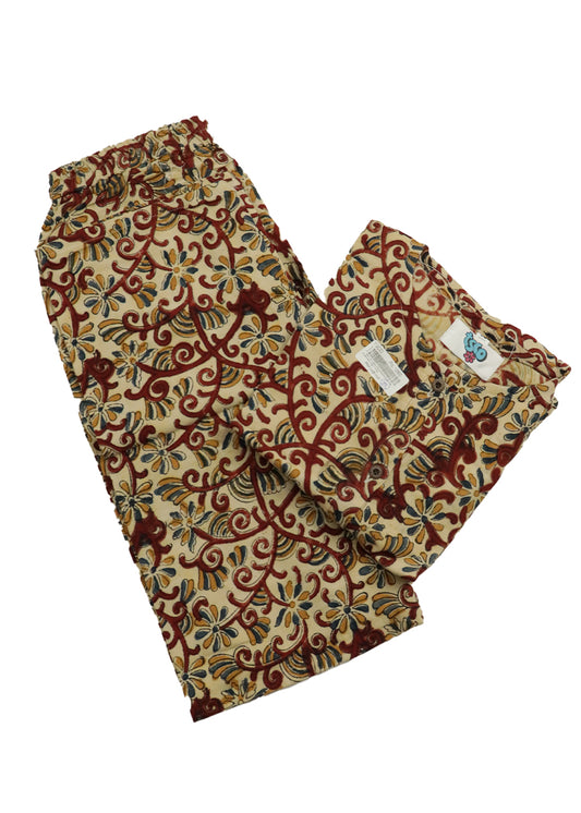 Beige-Multicolor Kalamkari night dress