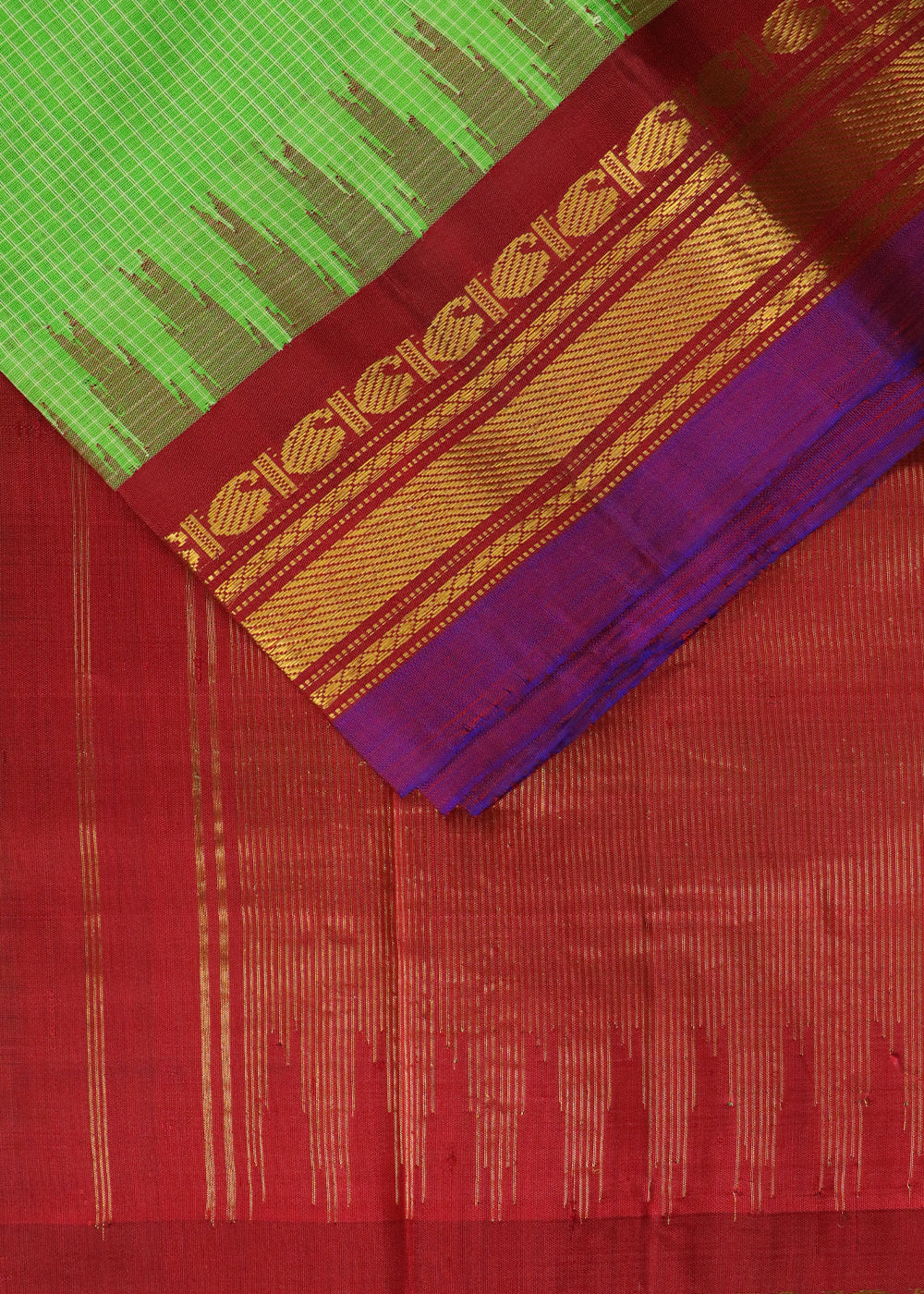 Green color Gadwal cotton saree