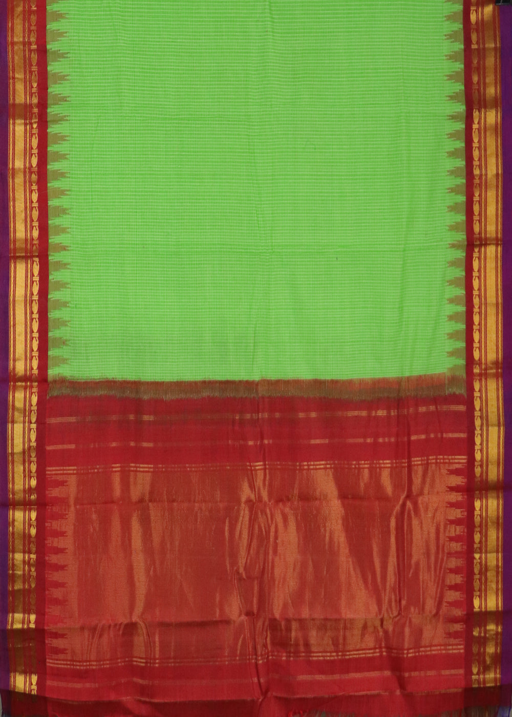 Green color Gadwal cotton saree