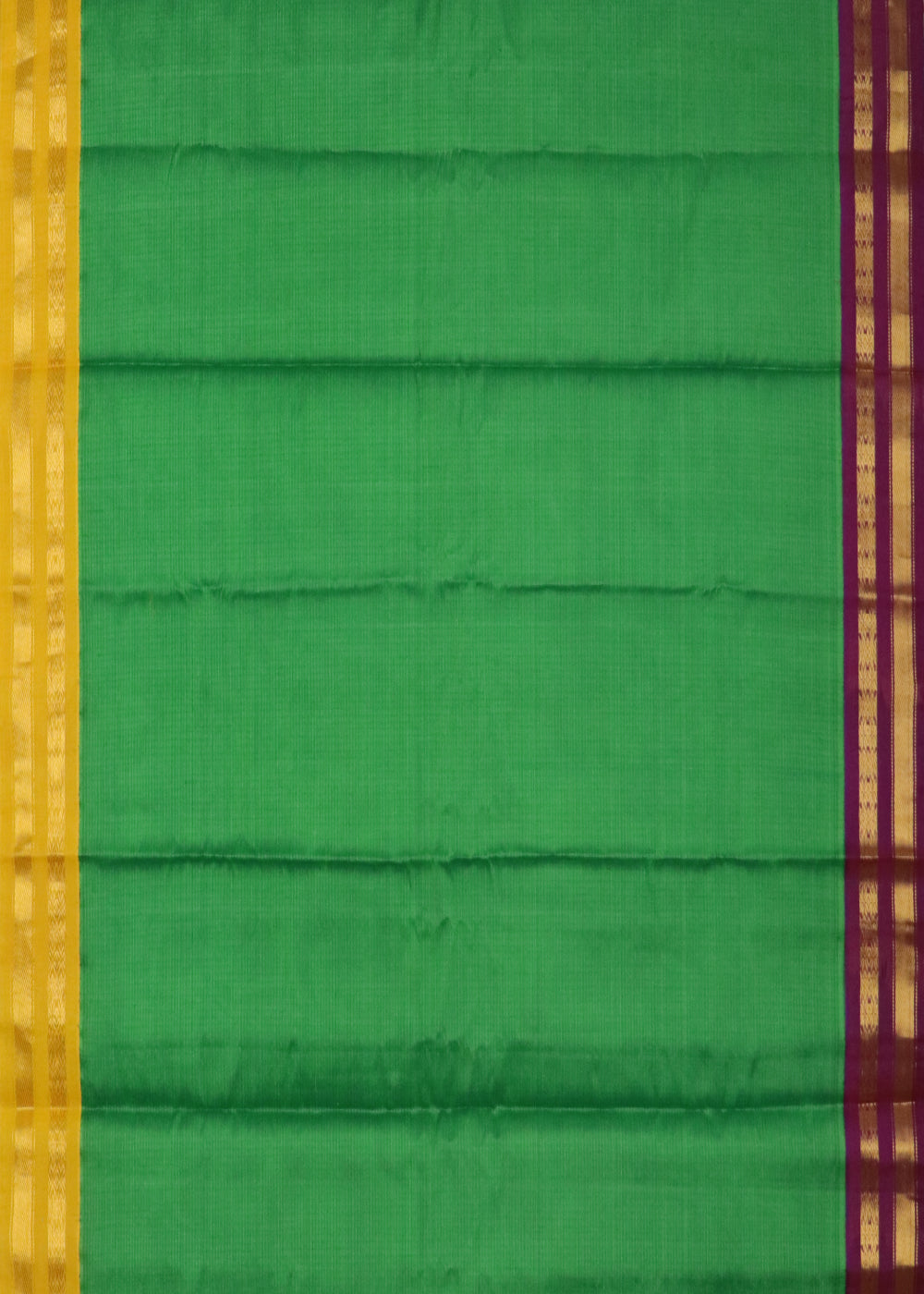 Forest green color Gadwal cotton saree