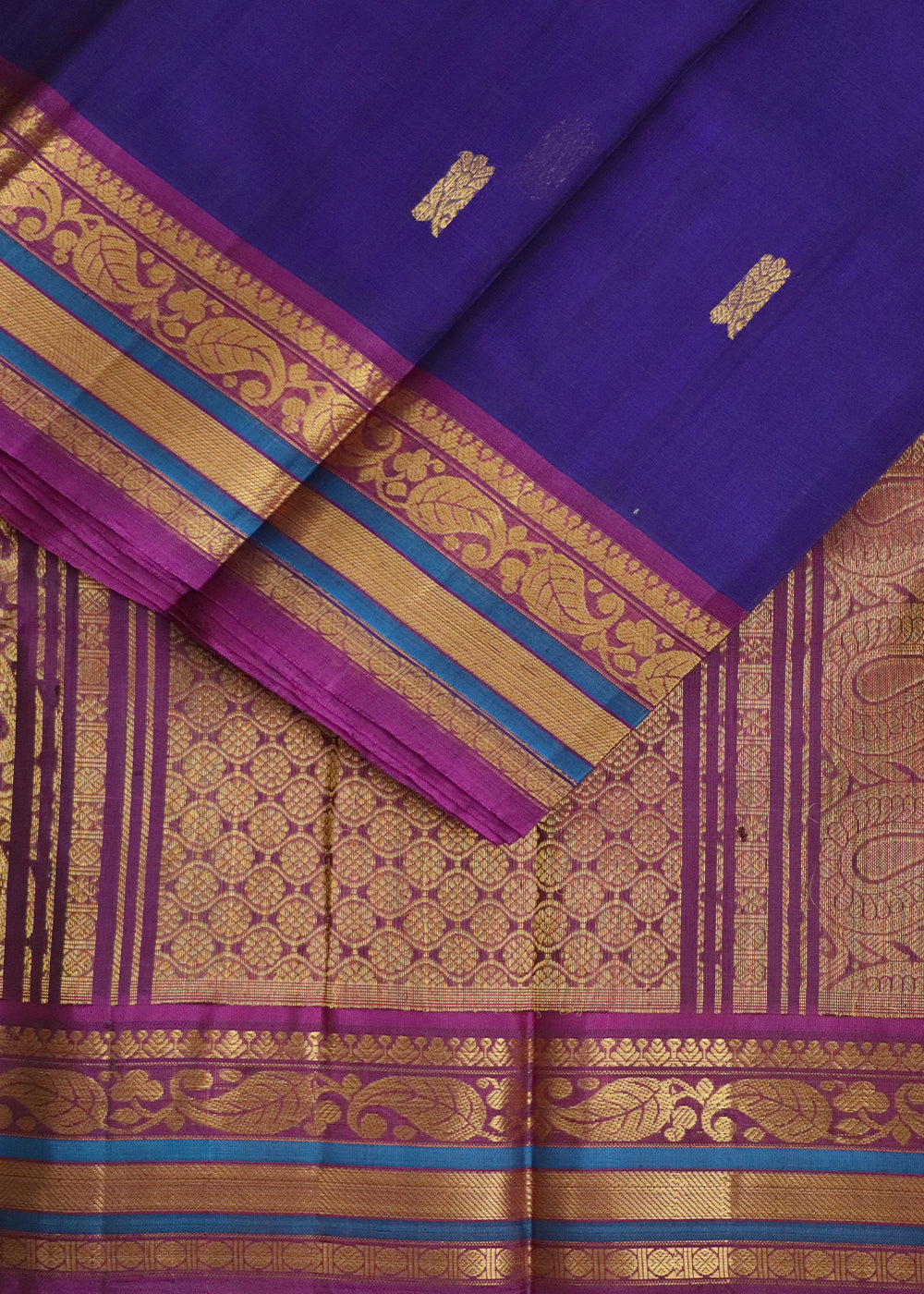 Blue color Handloom Gadwal sico saree