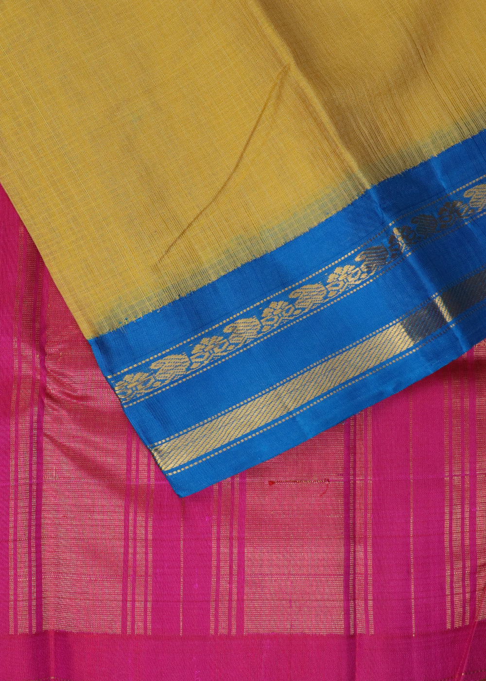 Flaxen color Gadwal cotton saree