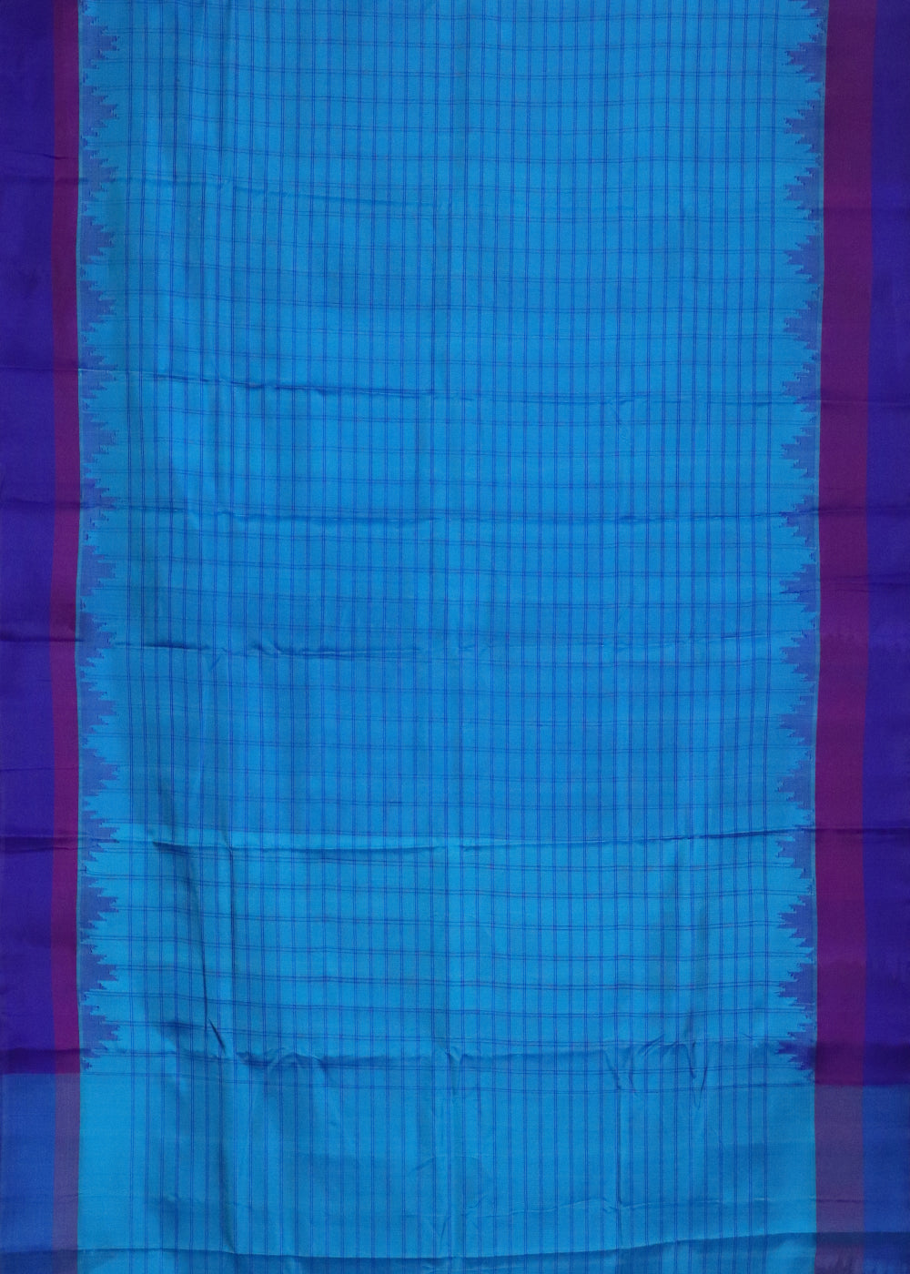 Azure blue color handloom Gadwal Silk saree