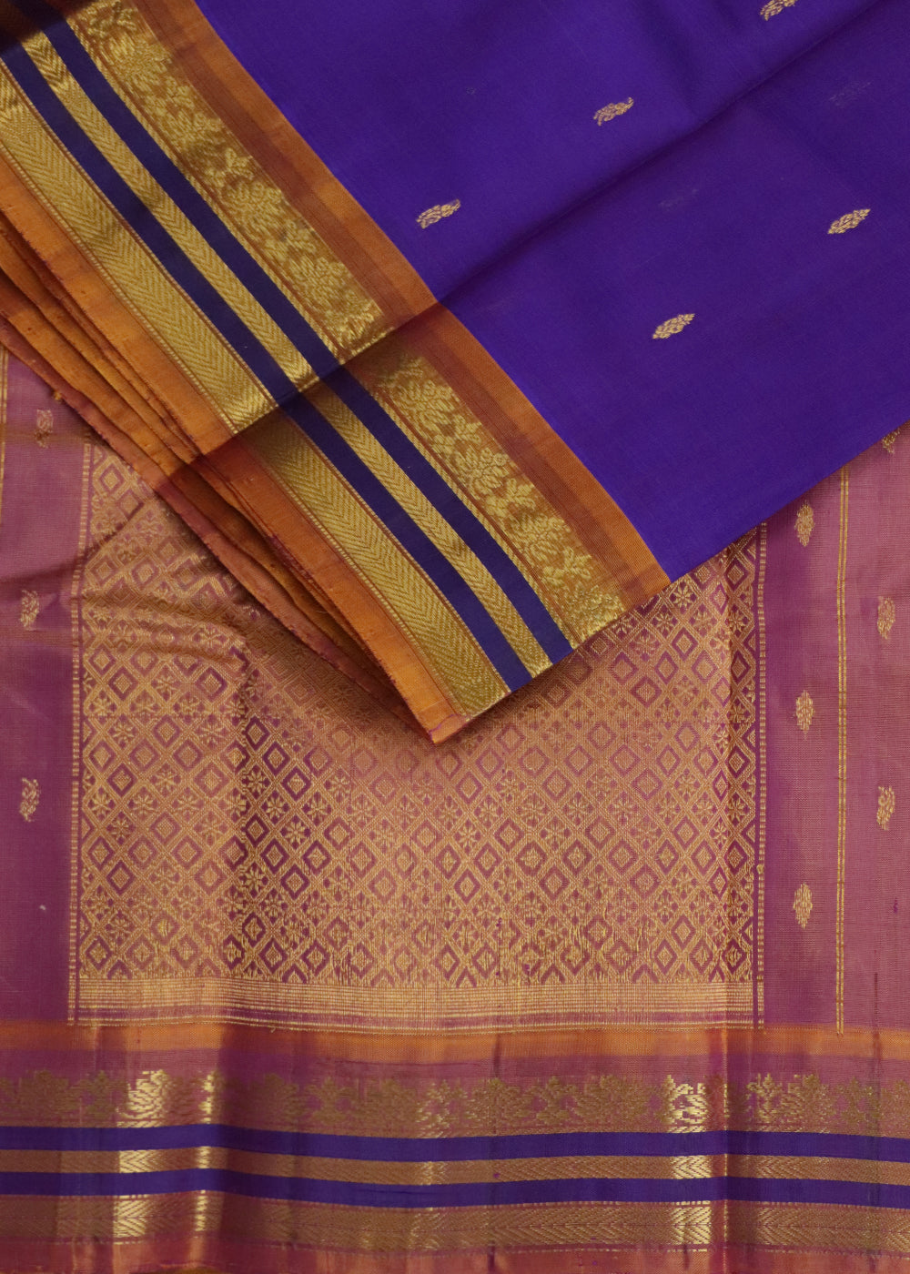 Blue color Handloom Gadwal sico saree