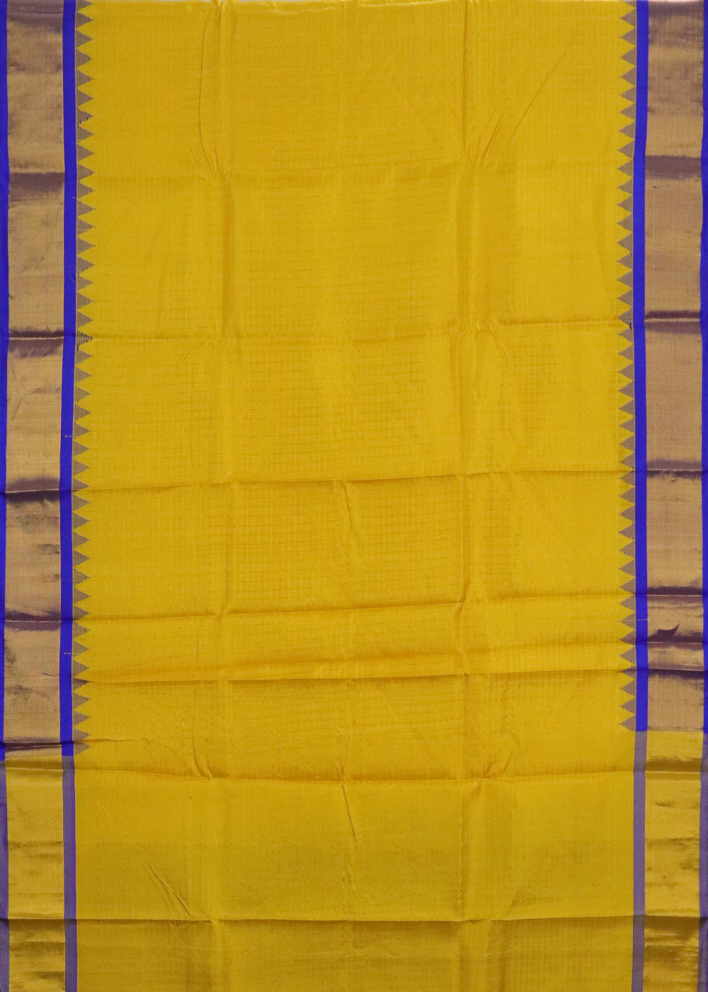 Cyber yellow color handloom Gadwal Silk saree