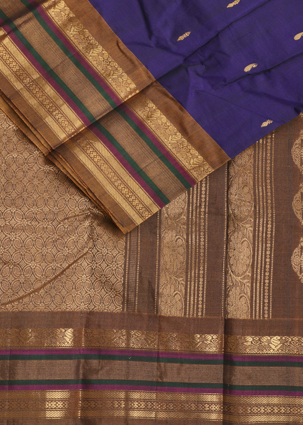 Blue color Handloom Gadwal sico saree