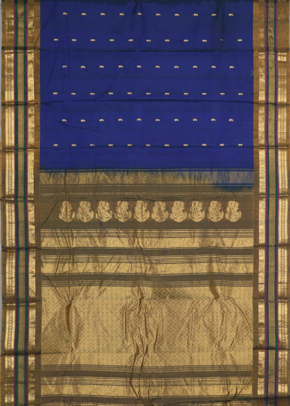 Blue color Handloom Gadwal sico saree