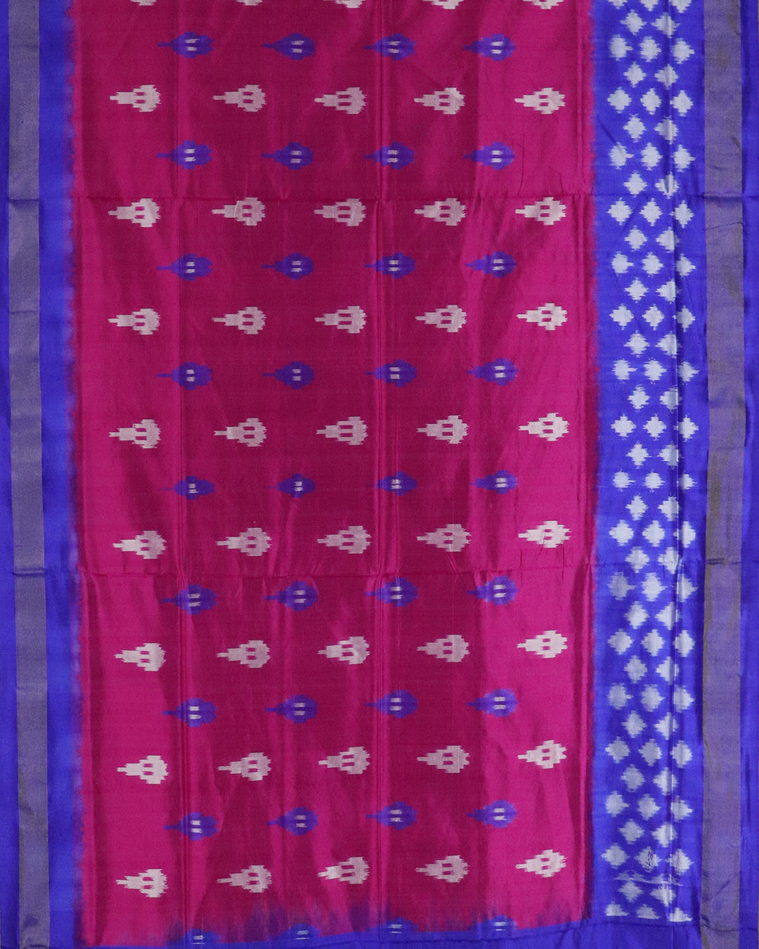 Ruby pink color Pochampally Silk Sarees