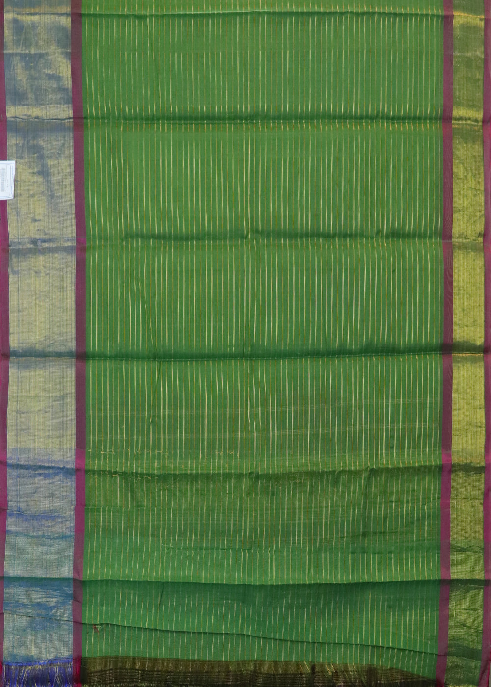 Forest green color Handloom Gadwal sico saree