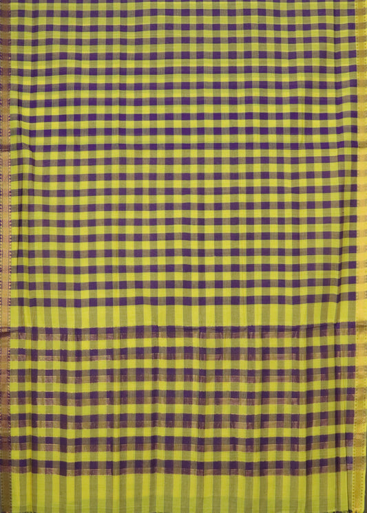 Yellow color mangalagiri cotton saree
