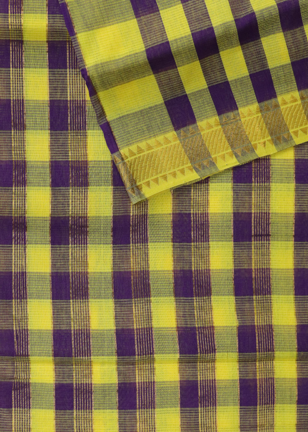Yellow color mangalagiri cotton saree