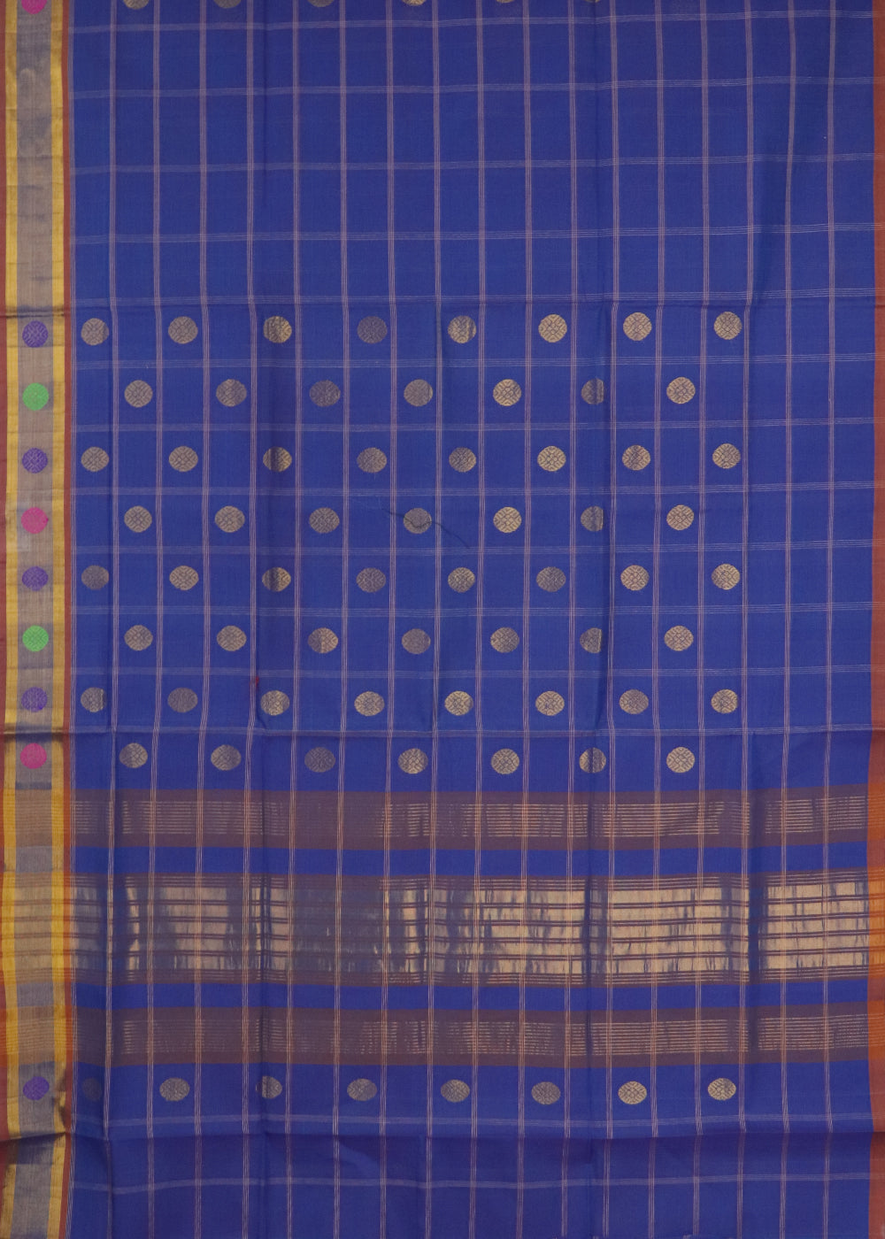 Egyptian blue color handloom venkatagiri cotton saree