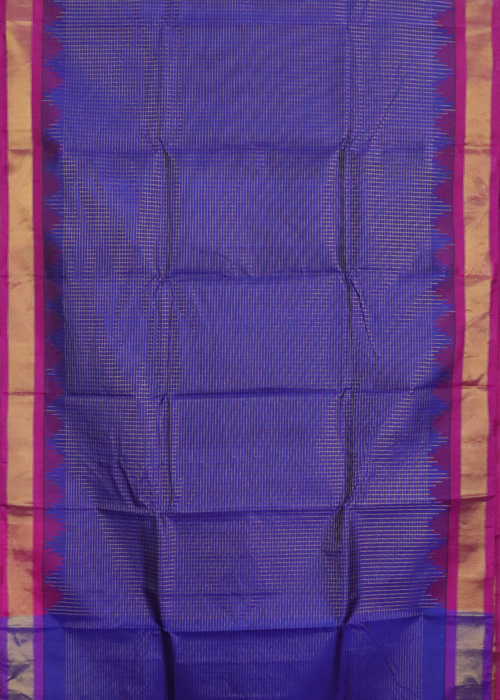 Navy blue color handloom Gadwal Silk saree