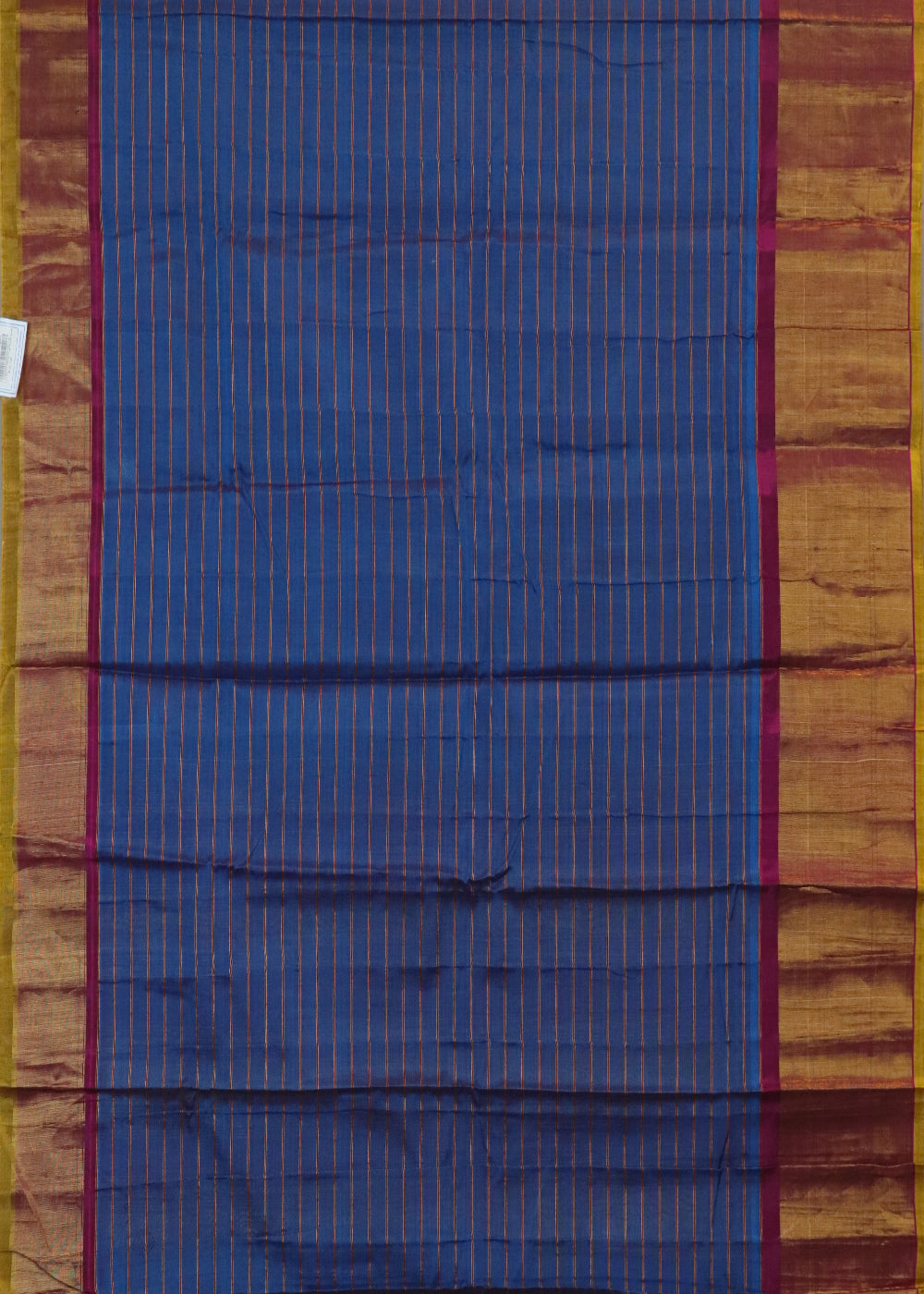 Sapphire blue color Handloom Gadwal sico saree