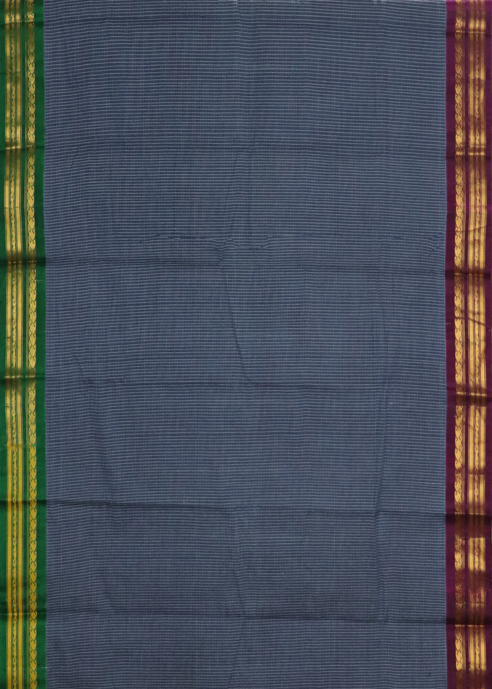 Indenpendence blue color Gadwal cotton saree