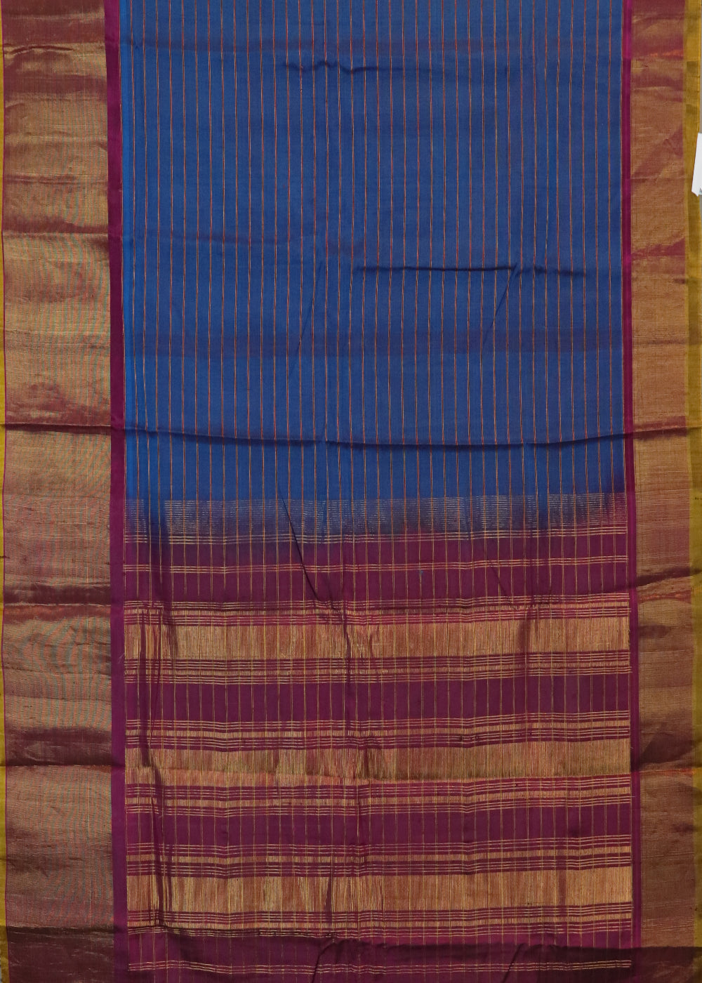 Sapphire blue color Handloom Gadwal sico saree