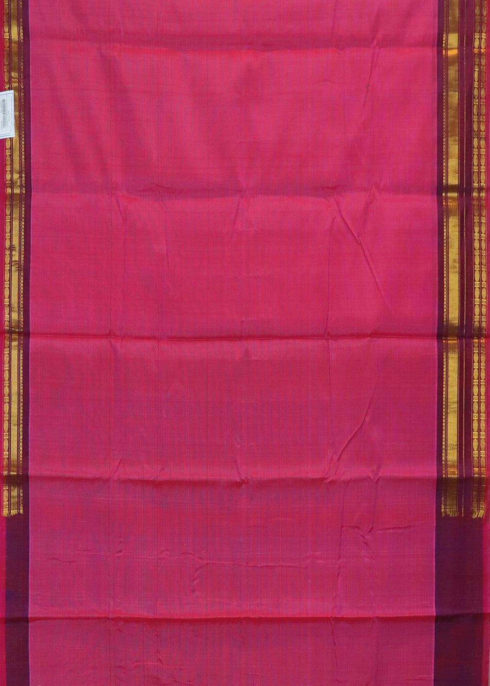 Hot pink color Handloom Gadwal sico saree