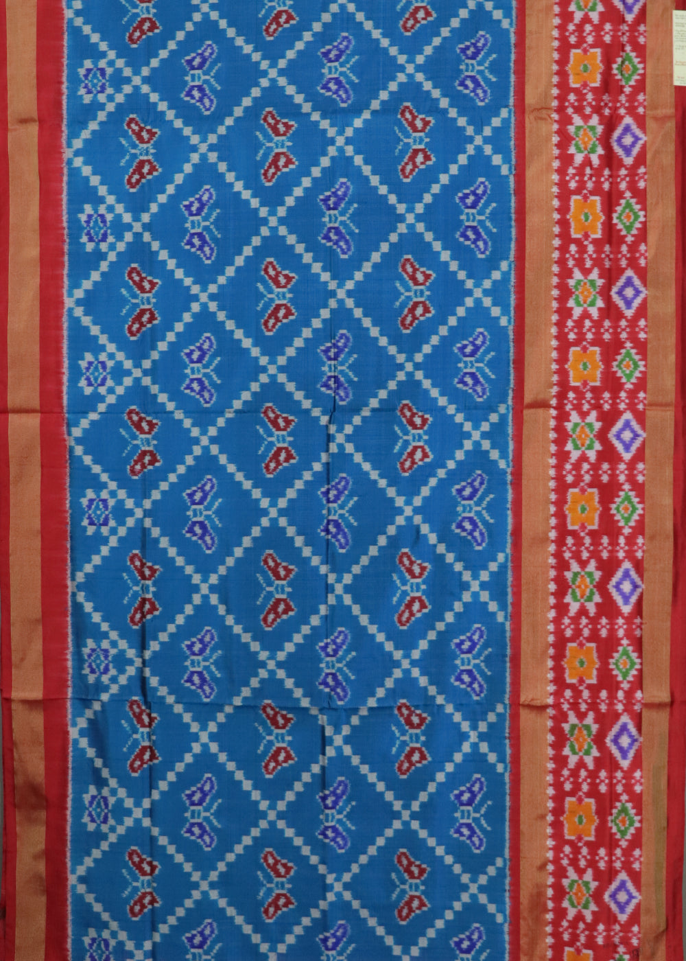 Sapphire blue color handloom rajkot silk saree