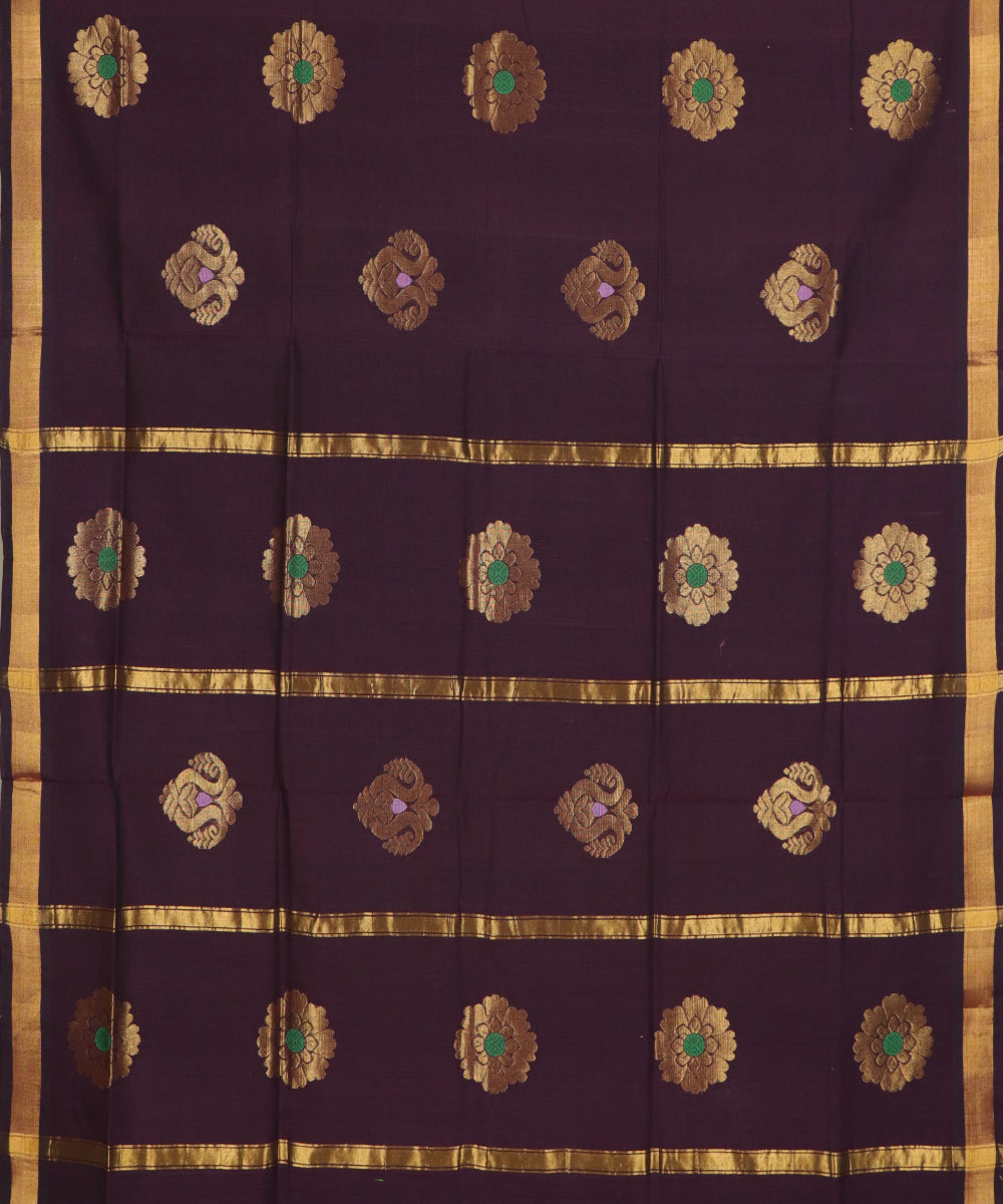 Mahogany red handloom Rajahmundry fancy cotton saree