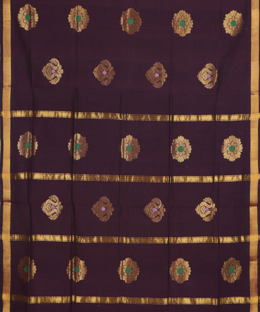 Mahogany red handloom Rajahmundry fancy cotton saree