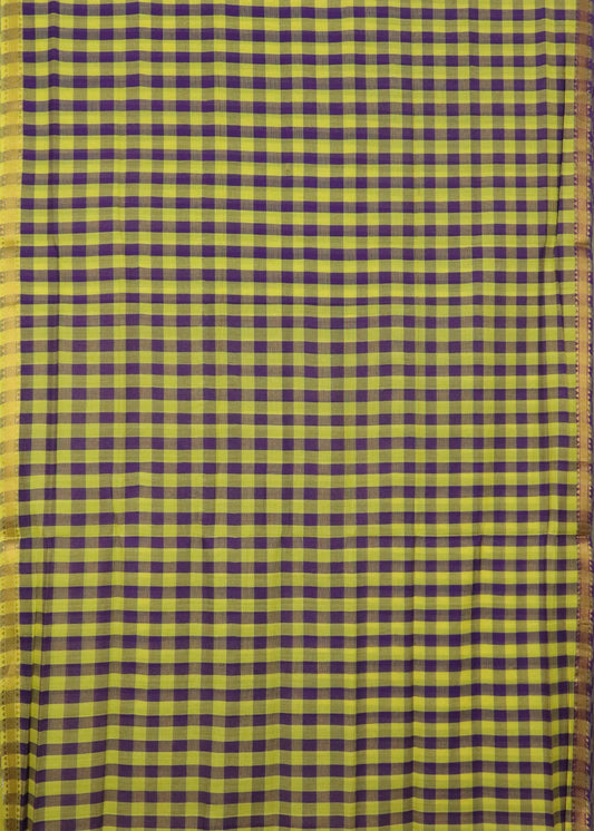 Yellow color mangalagiri cotton saree