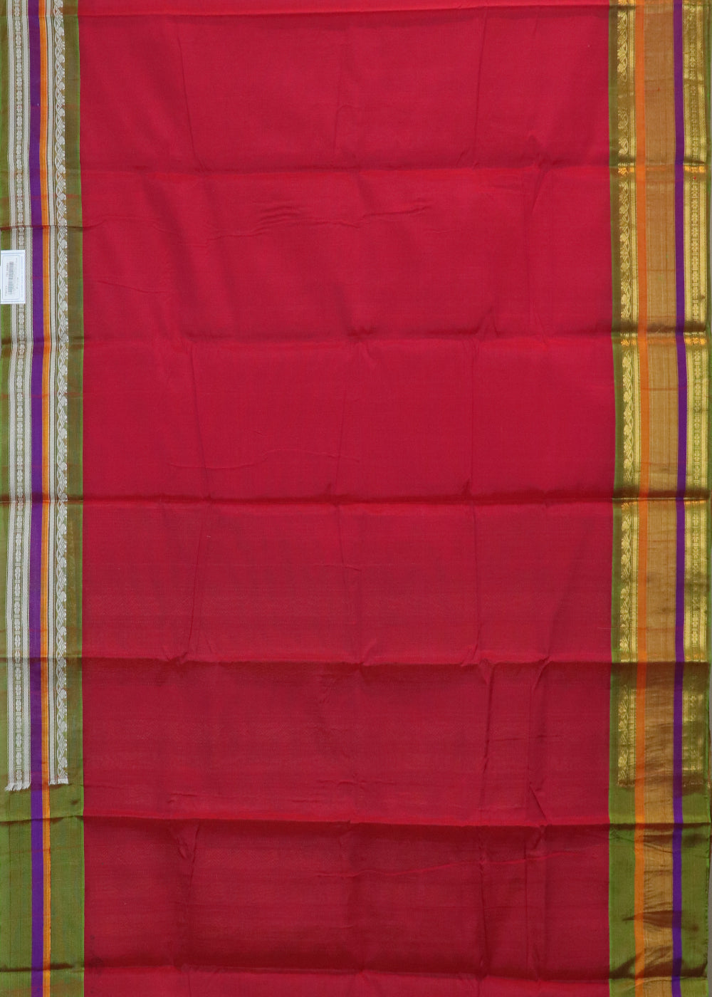 Chilli red color Handloom Gadwal sico saree