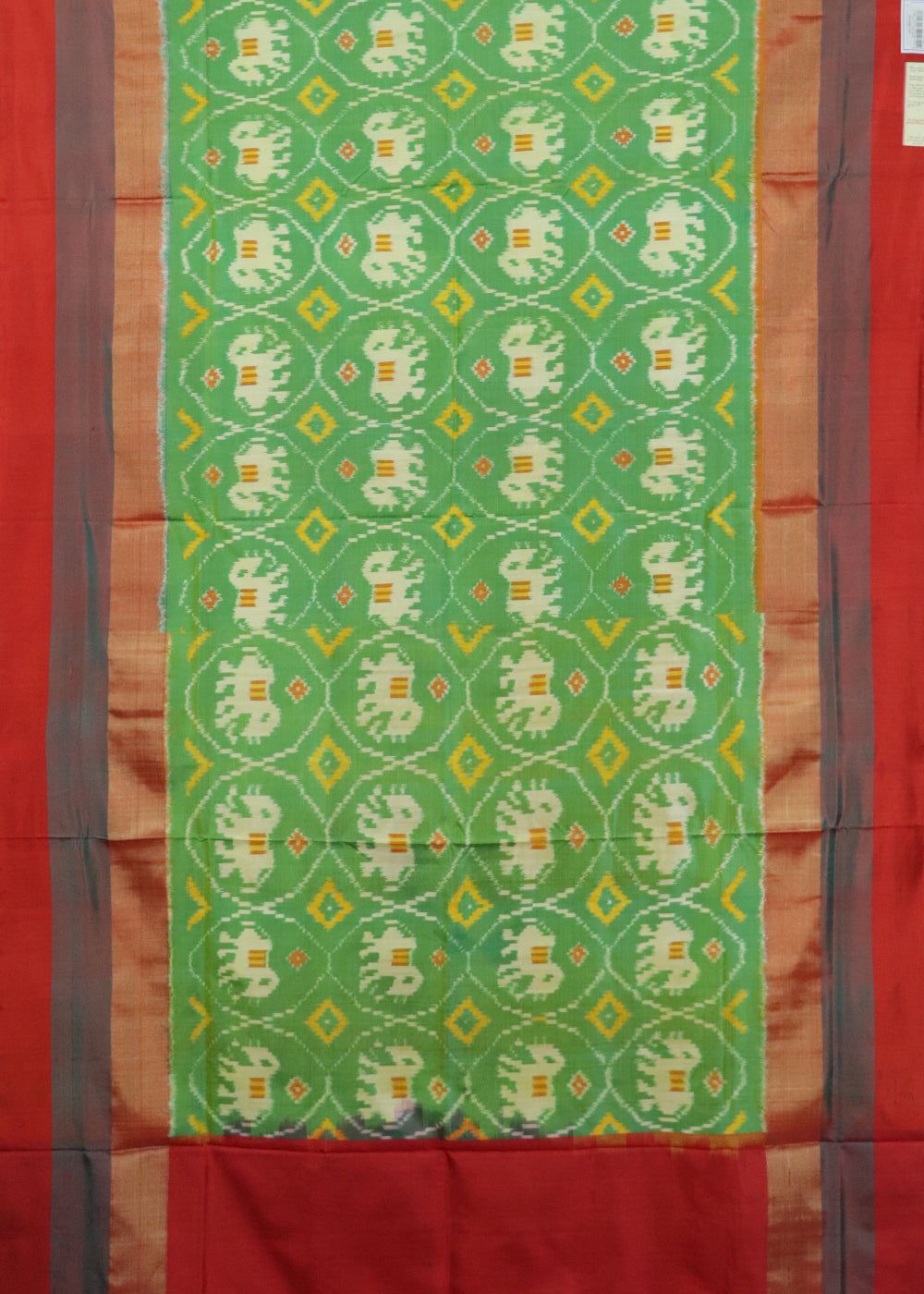 Emerald green handloom rajkot silk saree