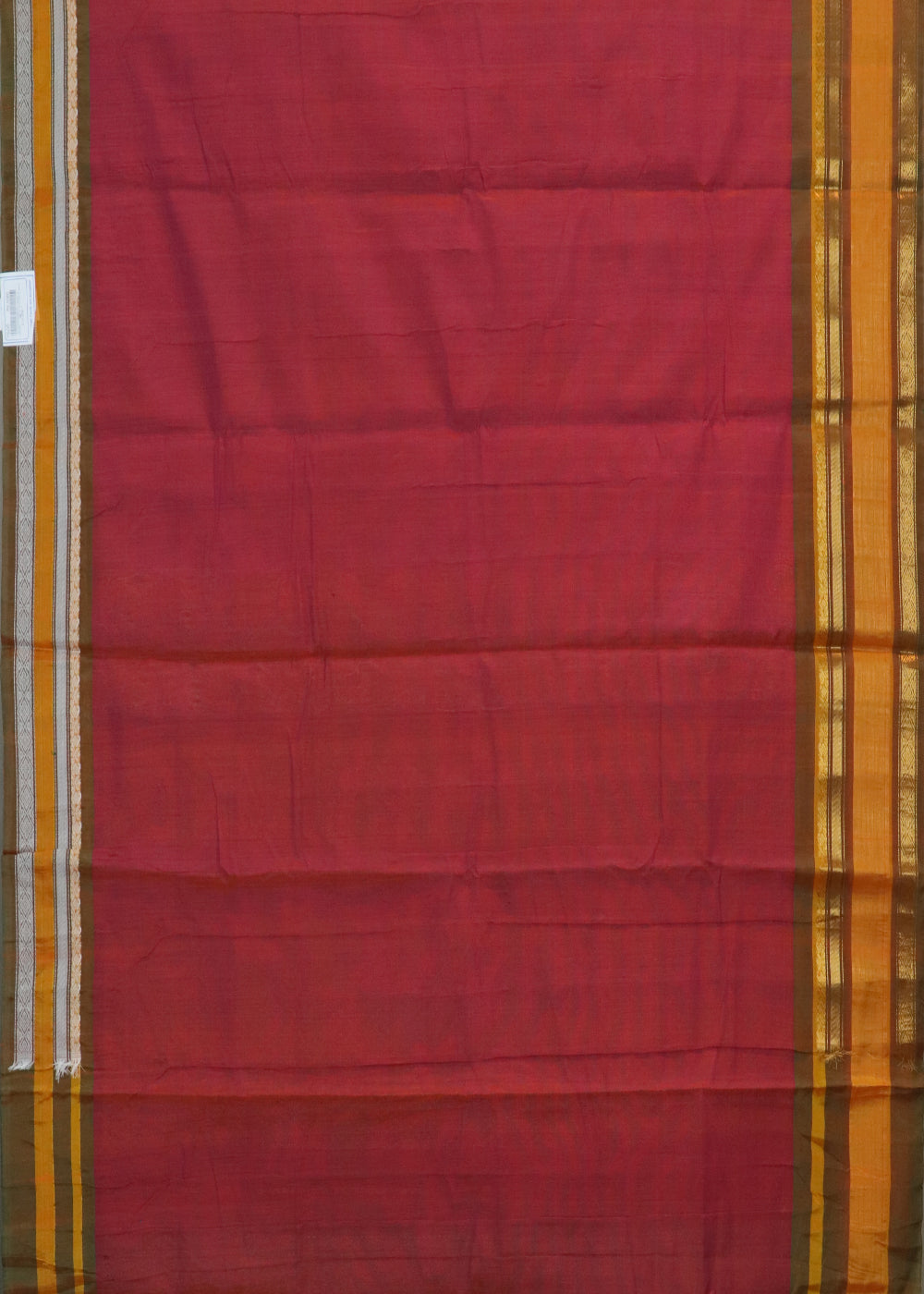 Persian red color Handloom Gadwal sico saree