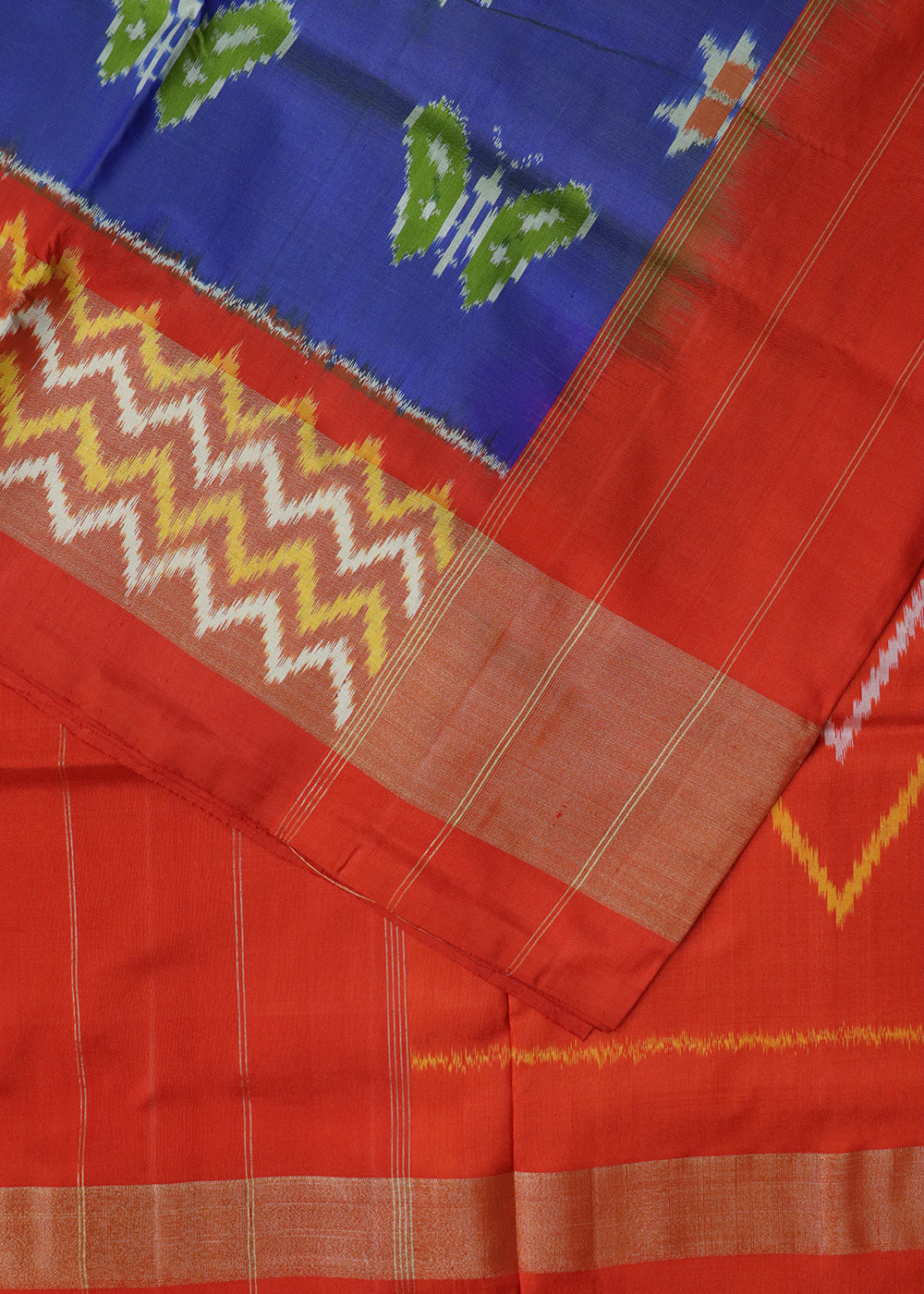 Yale blue color handloom rajkot silk saree