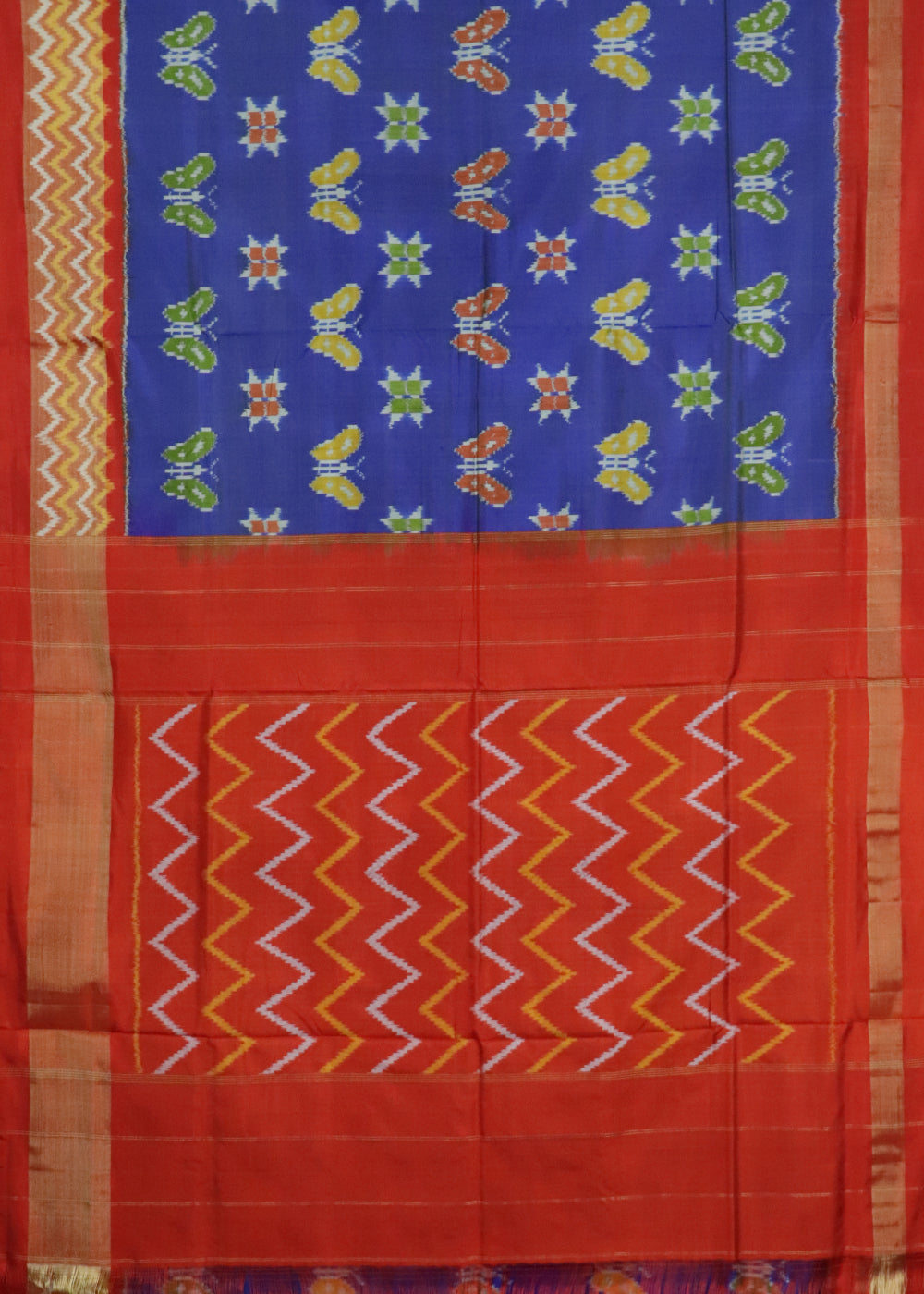 Yale blue color handloom rajkot silk saree