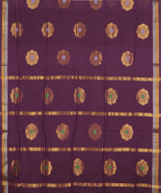 Byzantine violet handloom Rajahmundry fancy cotton saree