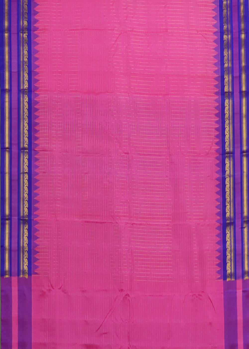 Magenta pink color handloom Gadwal Silk saree