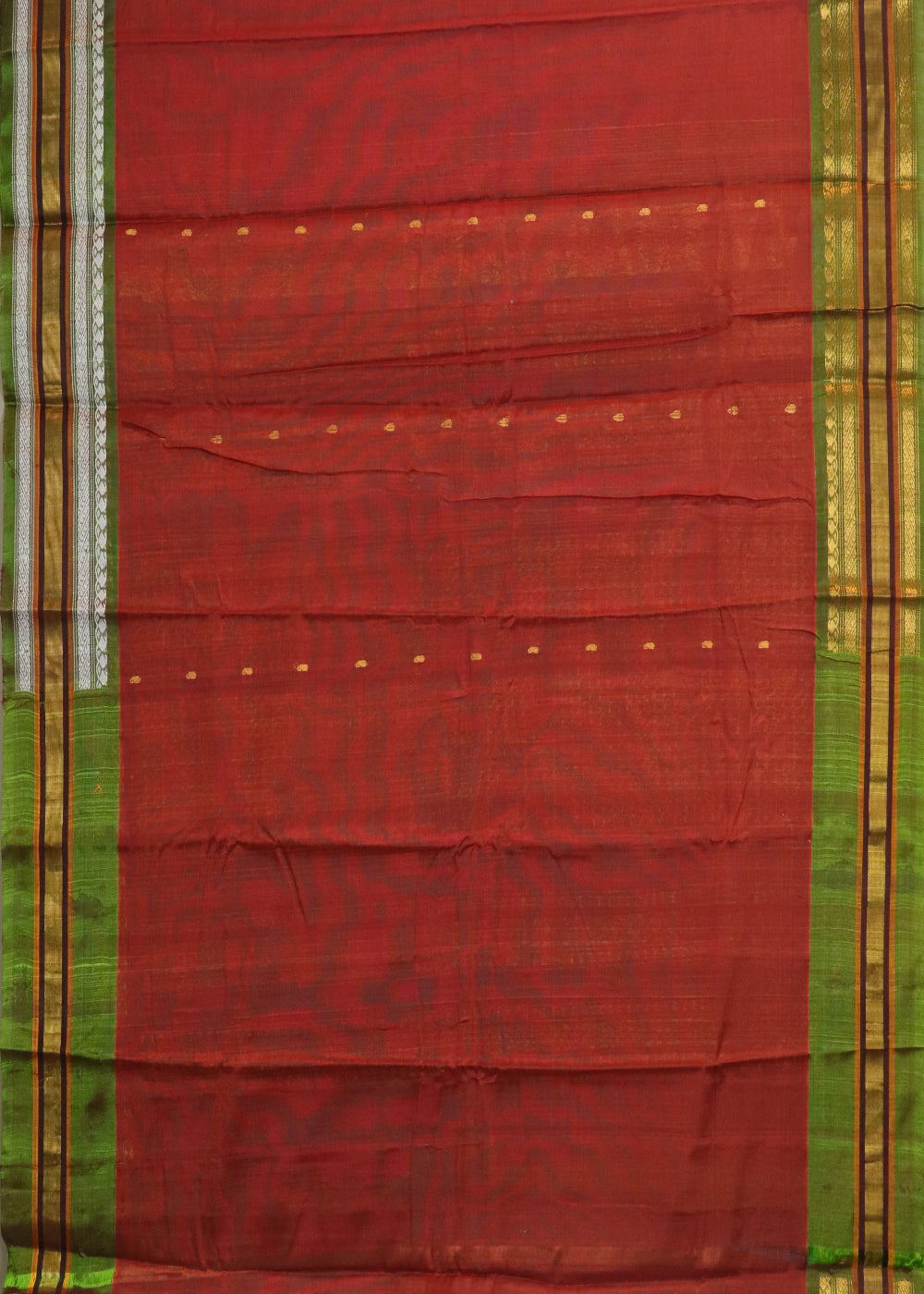 Burgundy red color Handloom Gadwal sico saree