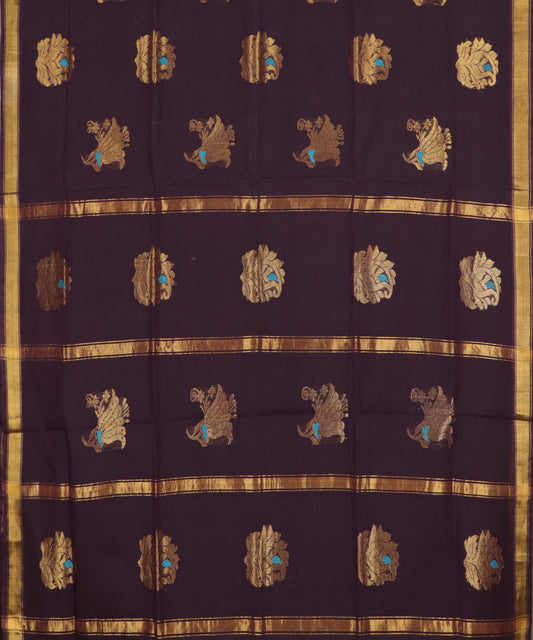 Mahogany red handloom Rajahmundry fancy cotton saree