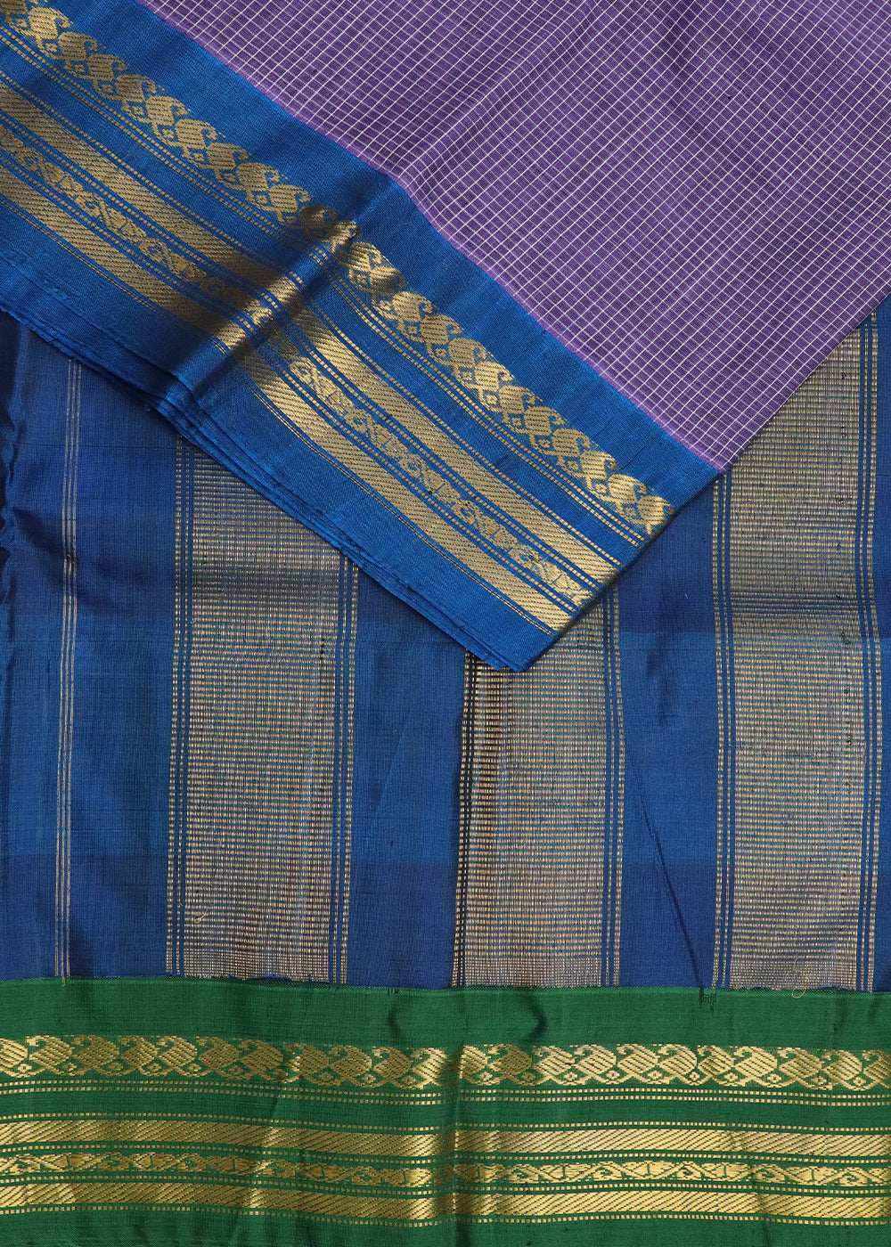 Amethyst violet color Gadwal cotton saree