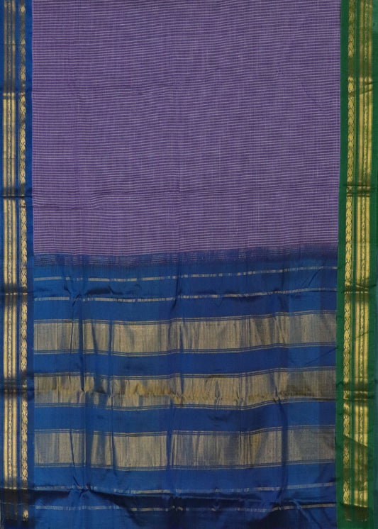 Amethyst violet color Gadwal cotton saree