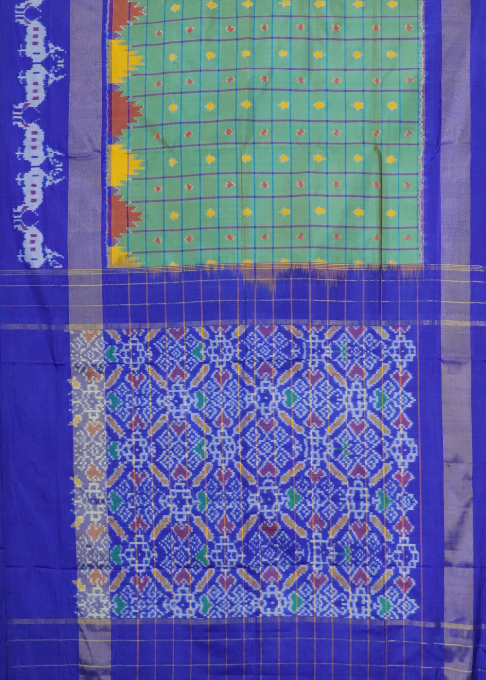 Multi shade color handloom rajkot silk saree