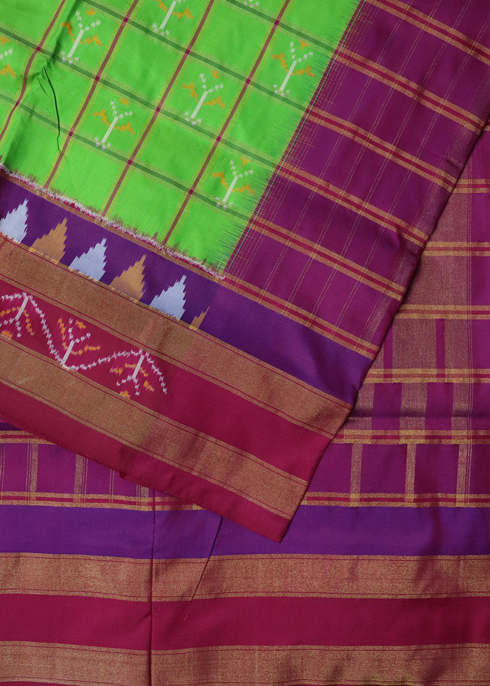 Green color handloom rajkot silk saree