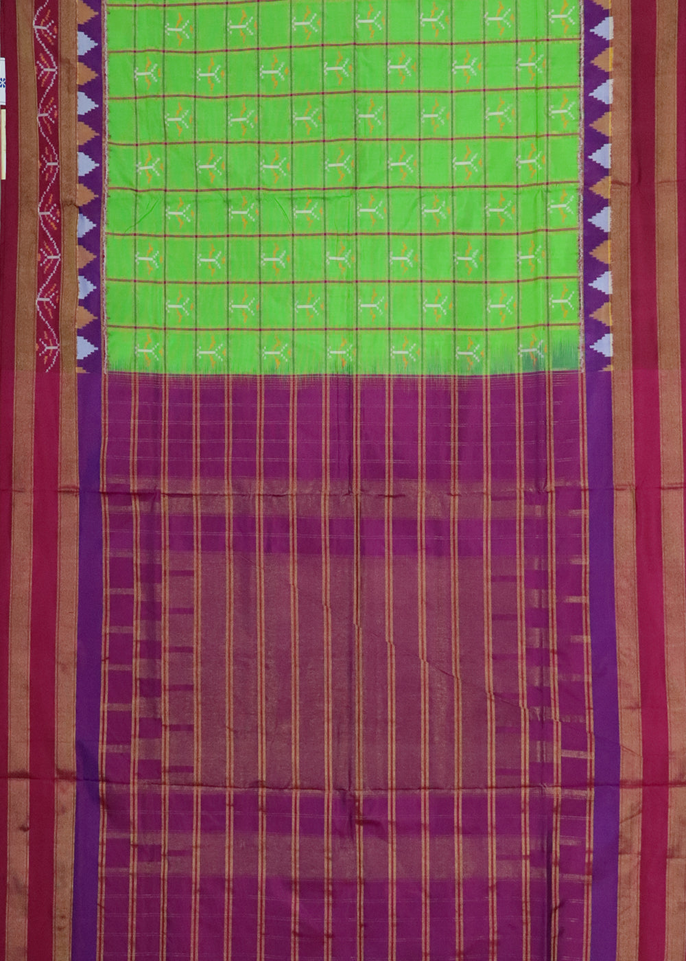 Green color handloom rajkot silk saree