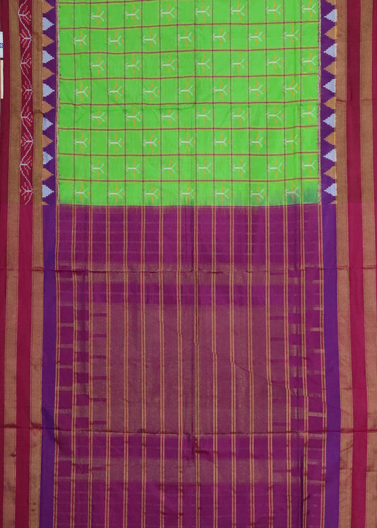 Green color handloom rajkot silk saree