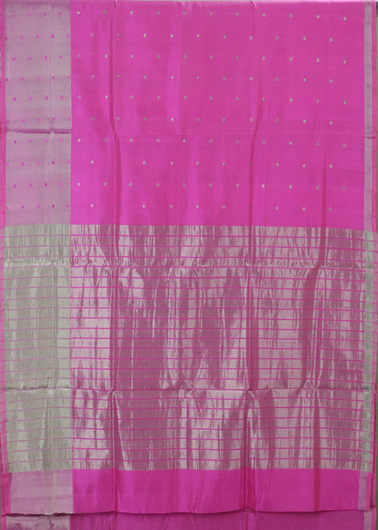 Ultra pink color handloom venkatagiri sico saree