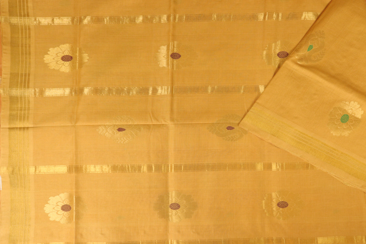 Dijon orange handloom Rajahmundry fancy cotton saree