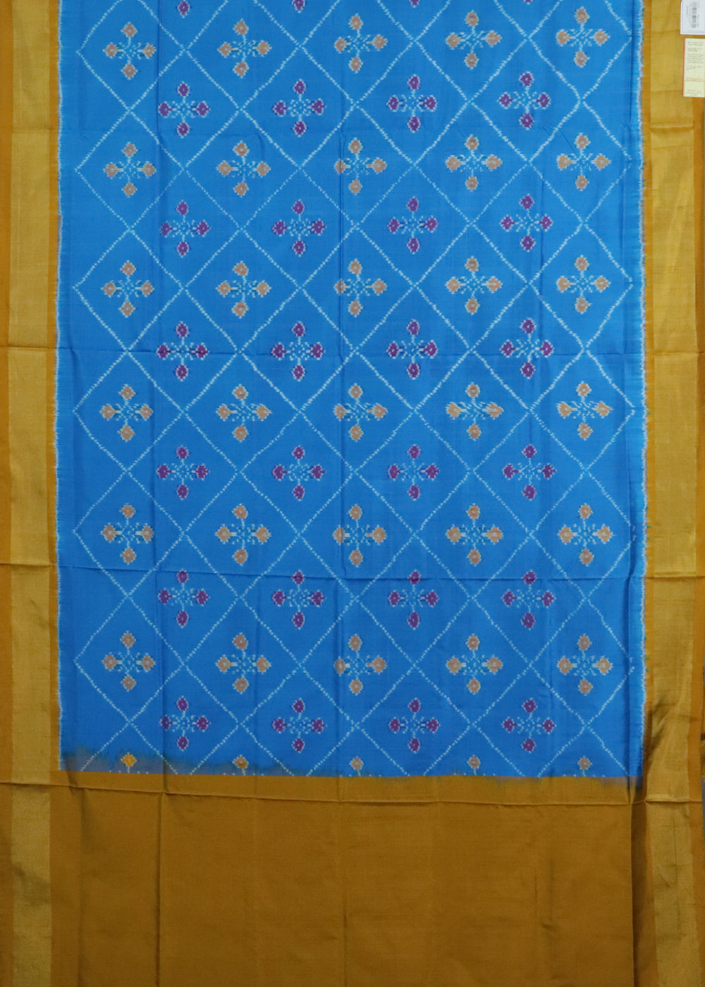 Sapphire blue color handloom rajkot silk saree