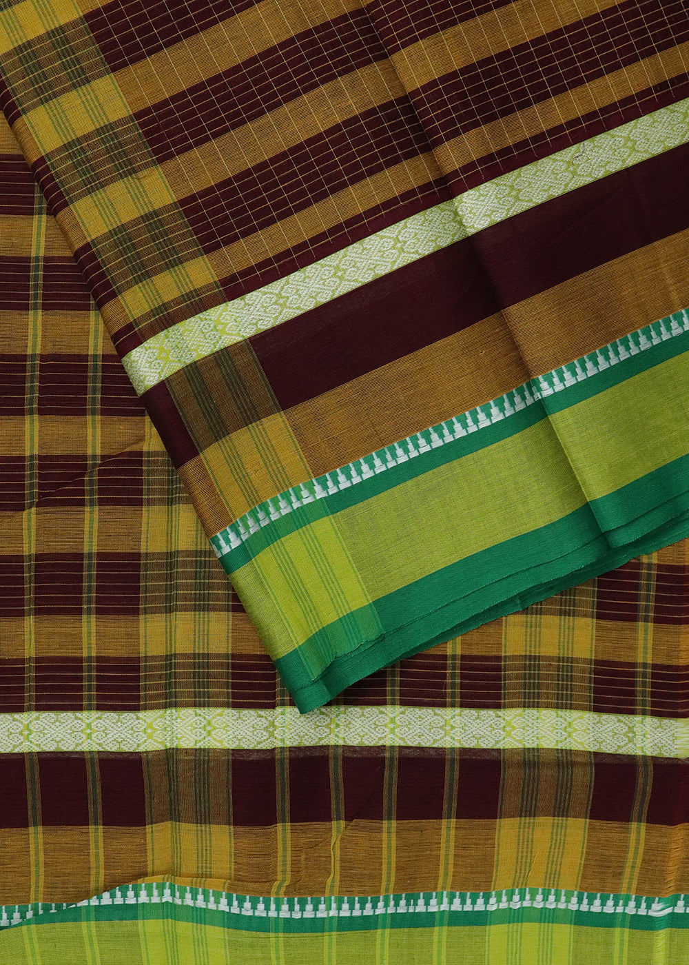 Multi-color narayanpet 9 yards cotton saree