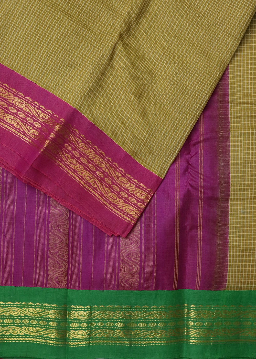 Peanut brown color Gadwal cotton saree