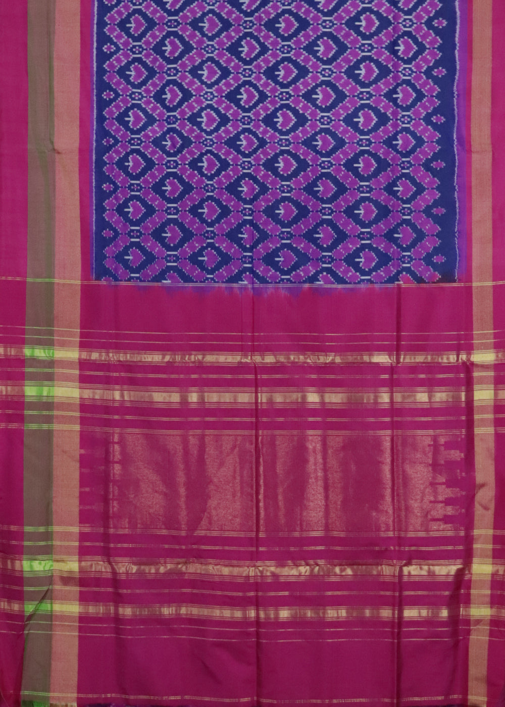 Denim blue color handloom rajkot silk saree