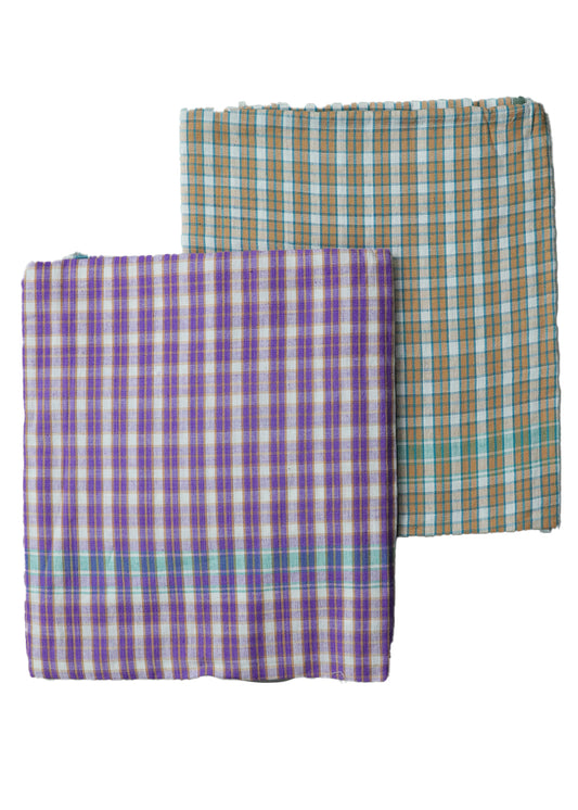 Handwoven colour check lungies (Pack of 2)