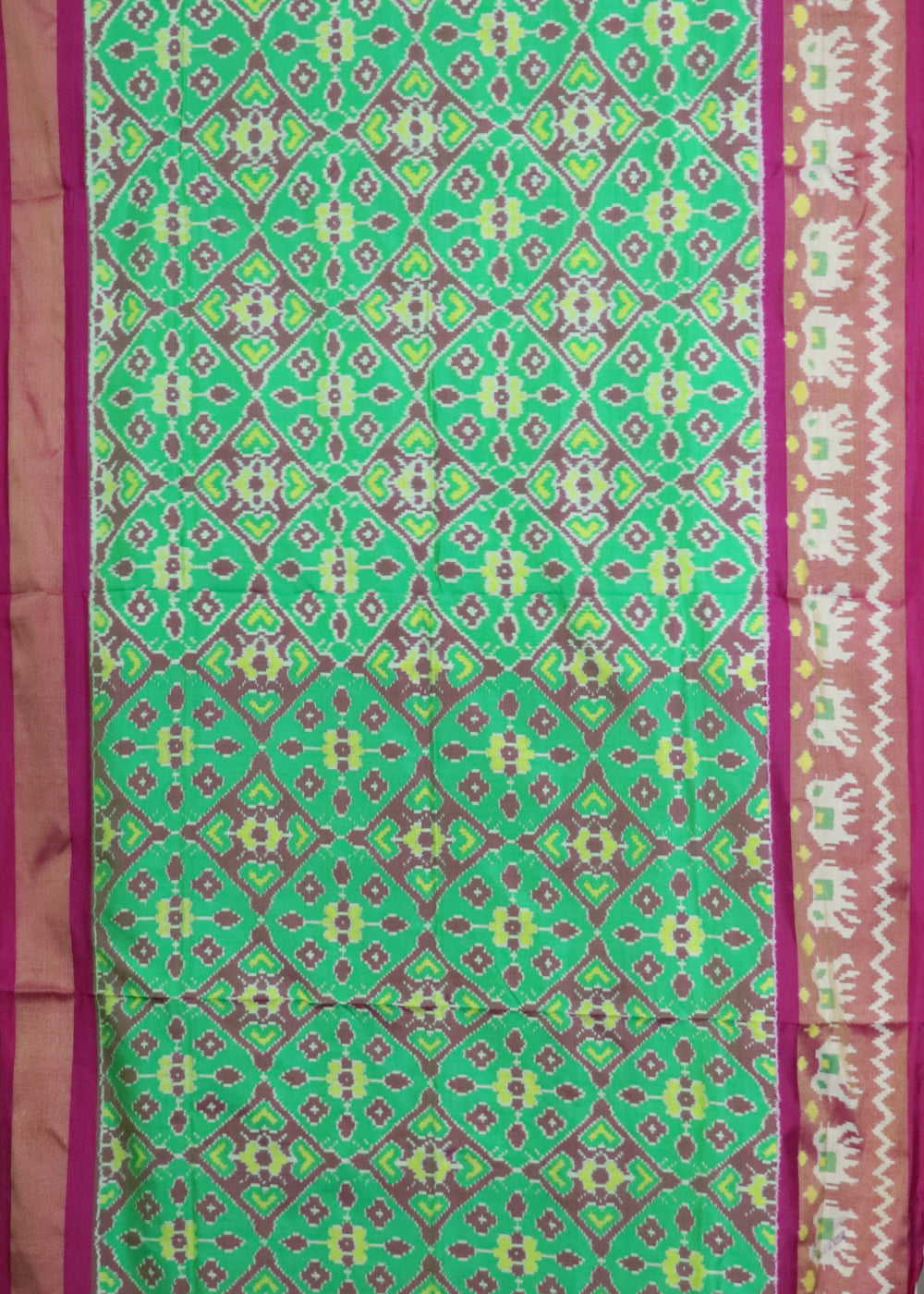 Green color handloom rajkot silk saree