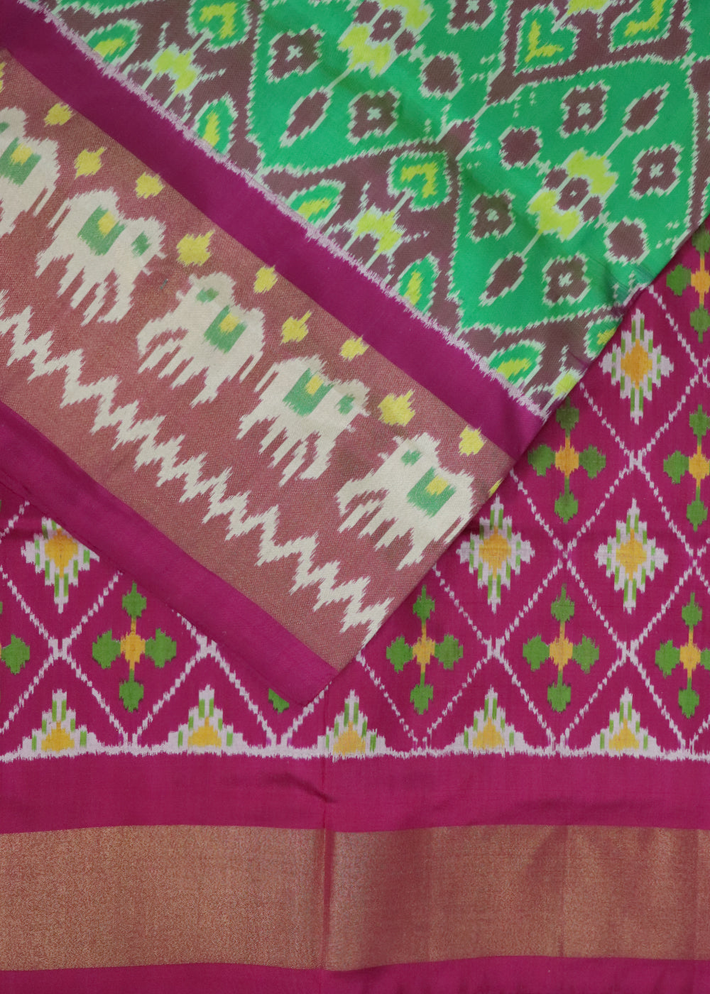 Green color handloom rajkot silk saree