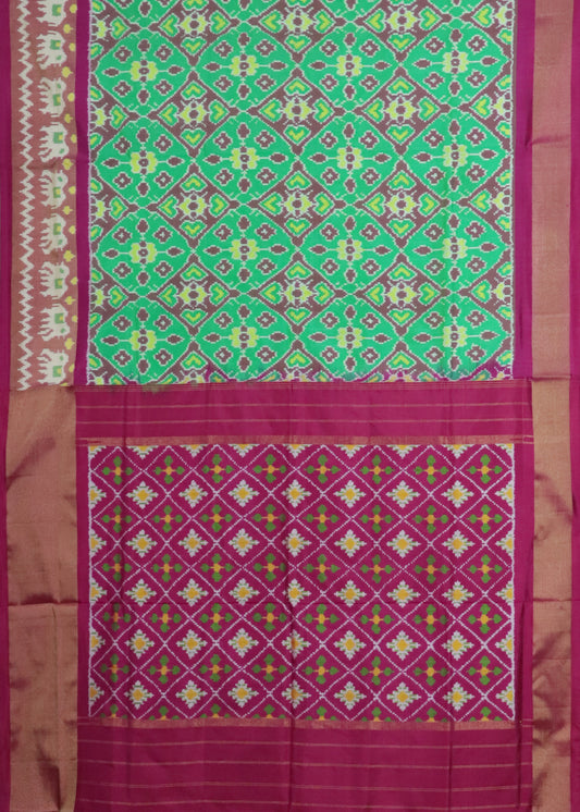 Green color handloom rajkot silk saree